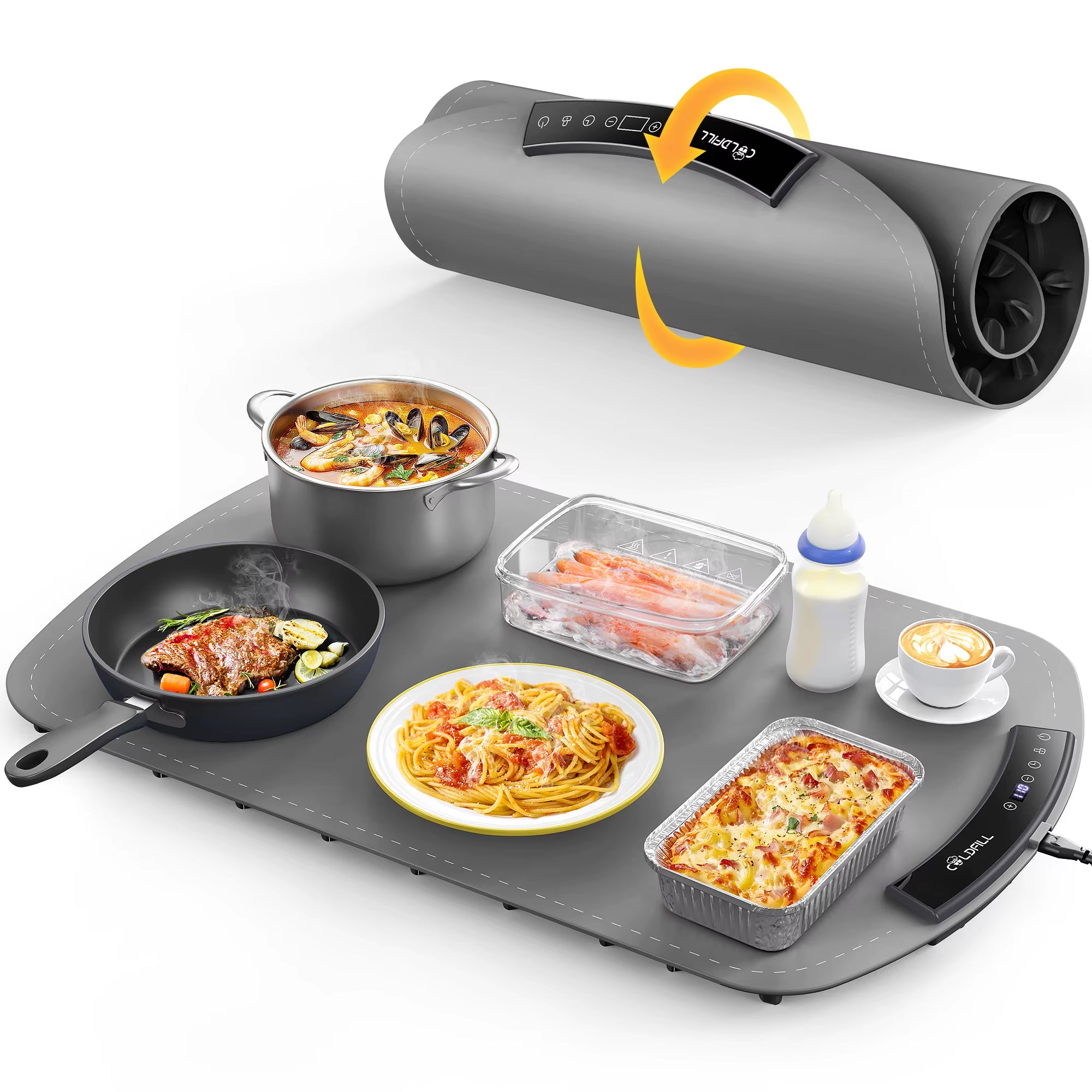Revolutionary Electric Warming Tray: 8 Temperature Settings for Perfectly Heated Meals Anytime, Anywhere!