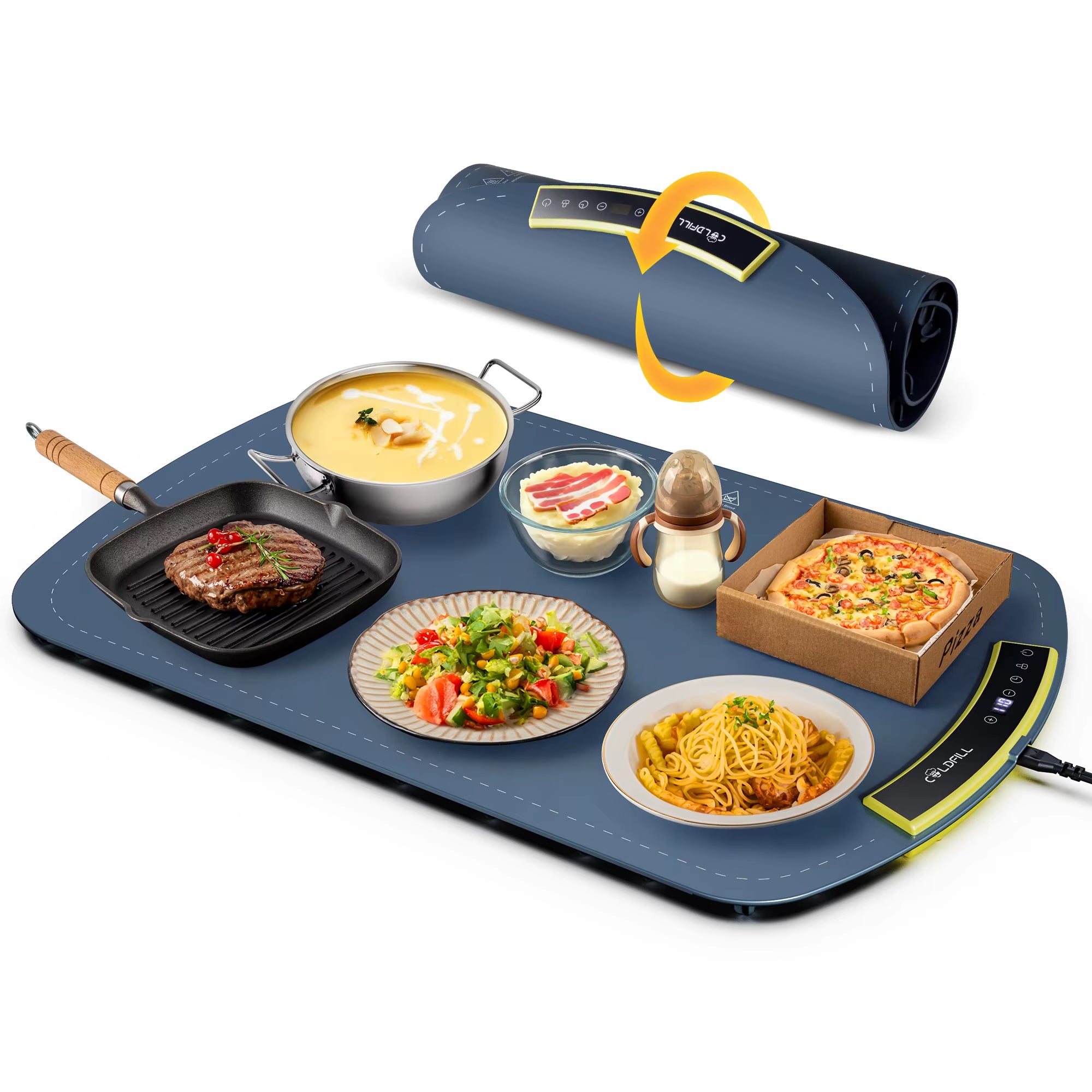 Revolutionary Electric Warming Tray: 8 Temperature Settings for Perfectly Heated Meals Anytime, Anywhere!