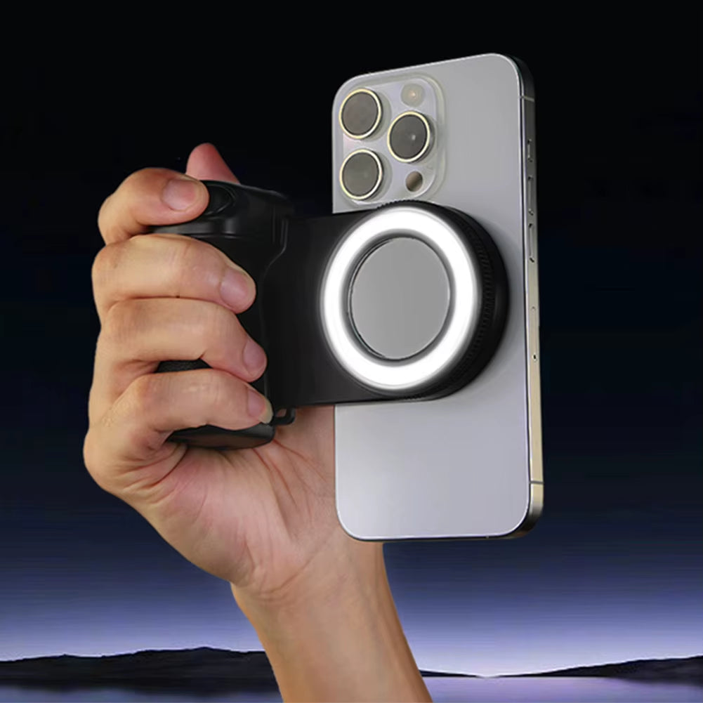For Magsafe Bluetooth-Compatible Shutter Selfie Handle with Fill Light & Reflective Mirror Camera Photo Stabilizer 1/4Inch Screw