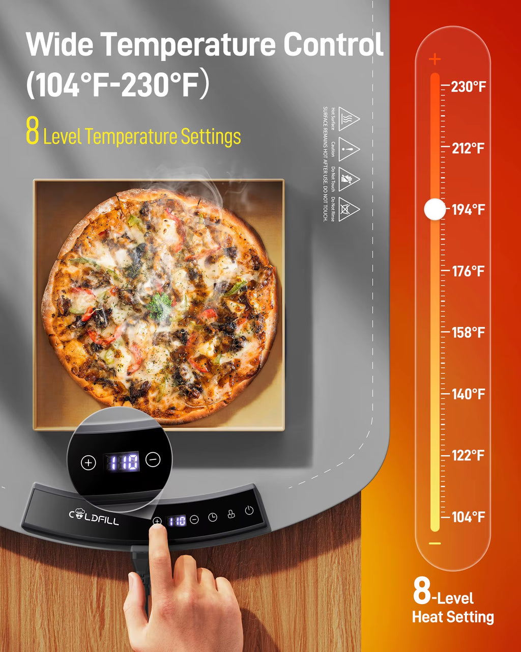 Revolutionary Electric Warming Tray: 8 Temperature Settings for Perfectly Heated Meals Anytime, Anywhere!